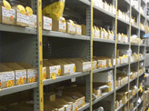 Photo: Parts shelves